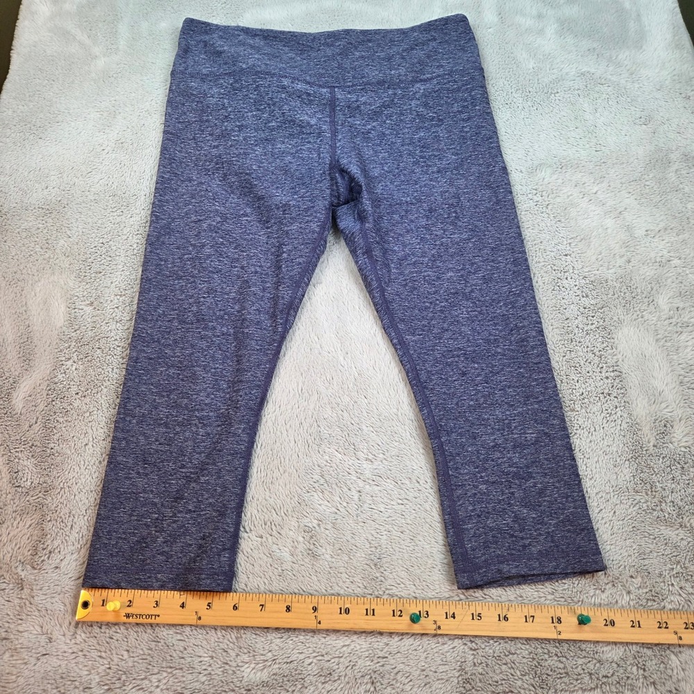 Scorpio Sol Crop Leggings Womens L Space Dye Heathered Purple Blue Capri
